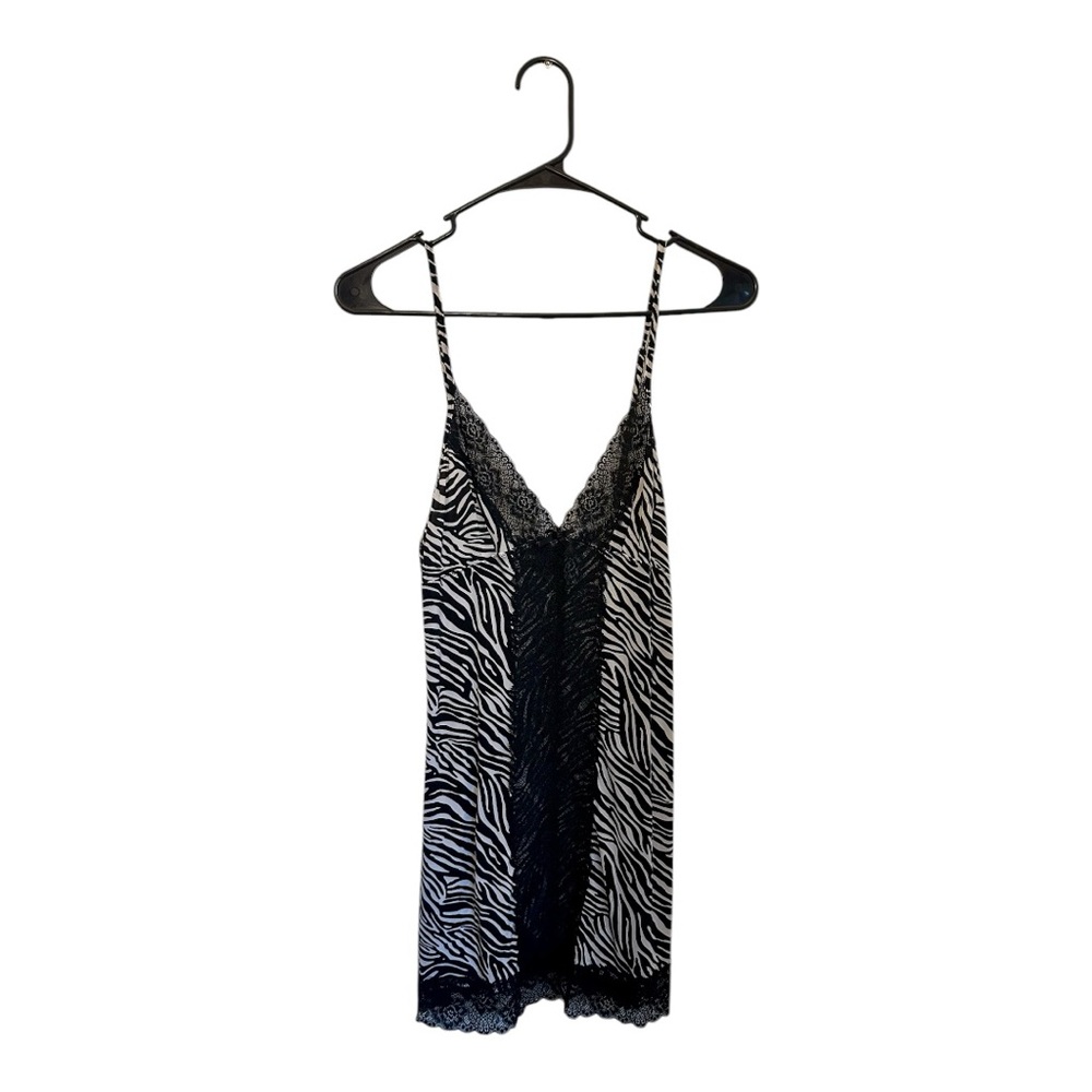 Fredericks of Hollywood Zebra Print Lace Slip Dress